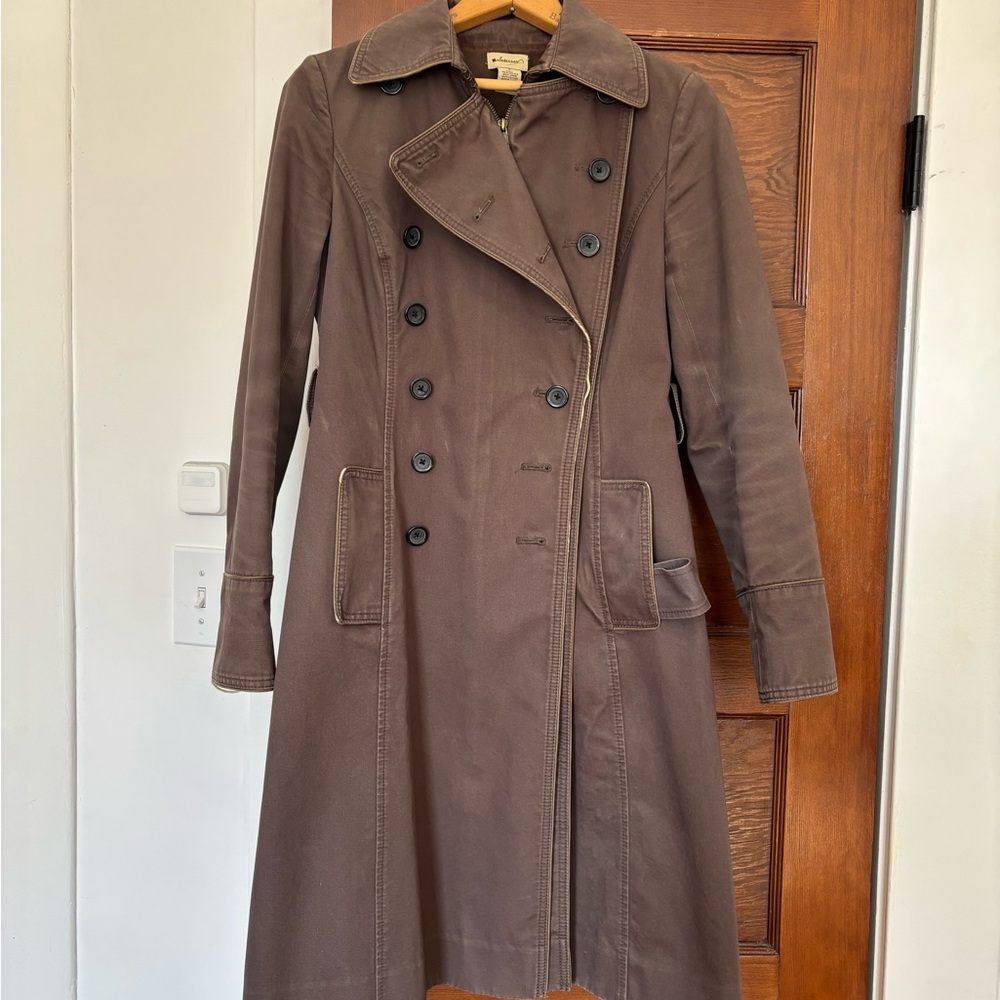 Anthropologie Brown Double-Breasted Women's Trench size 4